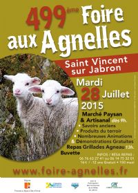499e FOIRE AUX AGNELLES. Le mardi 28 juillet 2015 à SAINT VINCENT SUR JABRON. Alpes-de-Haute-Provence.  09H00